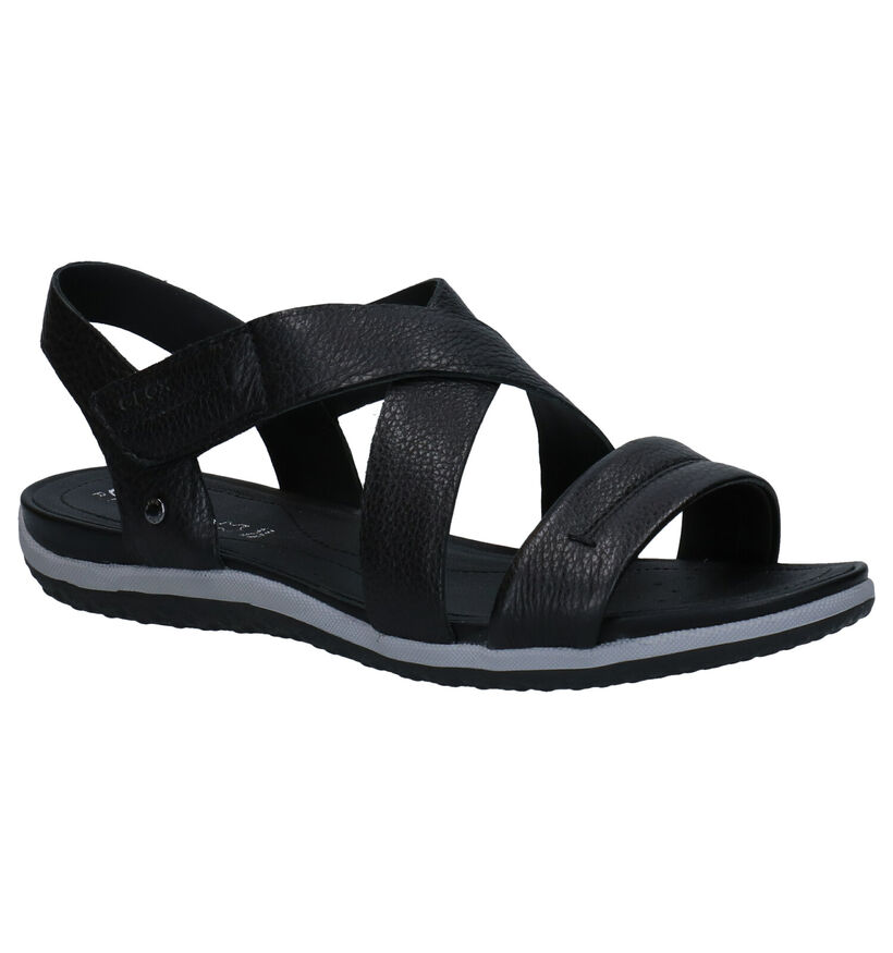 Geox Vega Zwarte Sandalen in leer (285599)