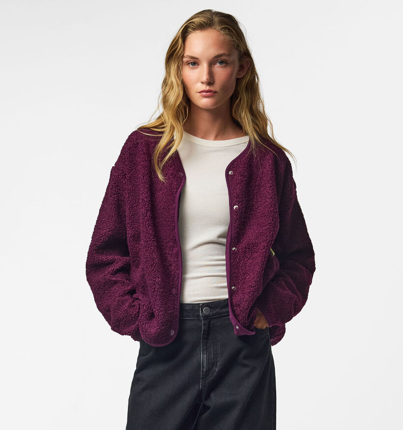 Pieces Katty Teddy Manteau en Bordeaux pour femmes (382231)