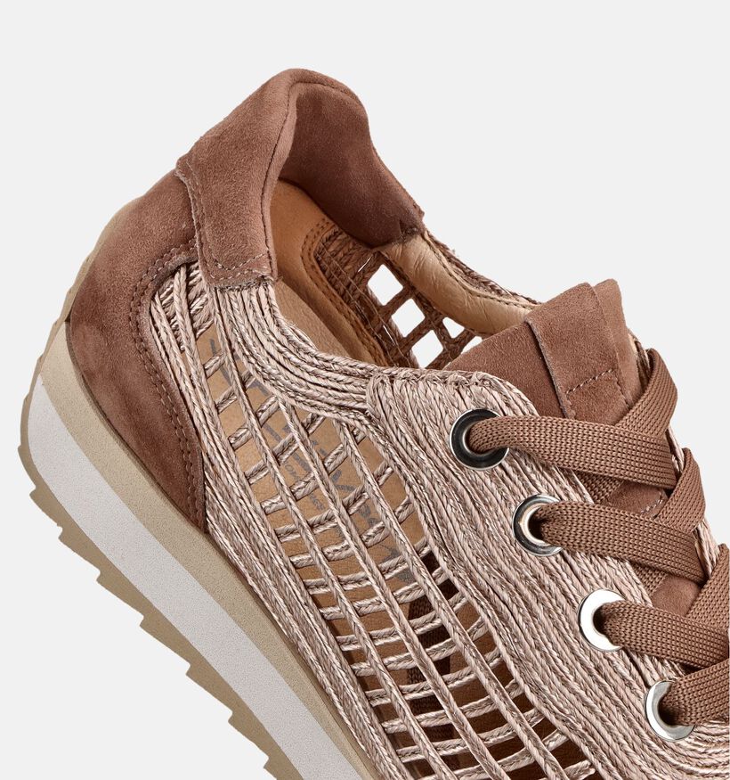 Softwaves Rafia Bruine Veterschoenen voor dames (373381) - geschikt voor steunzolen