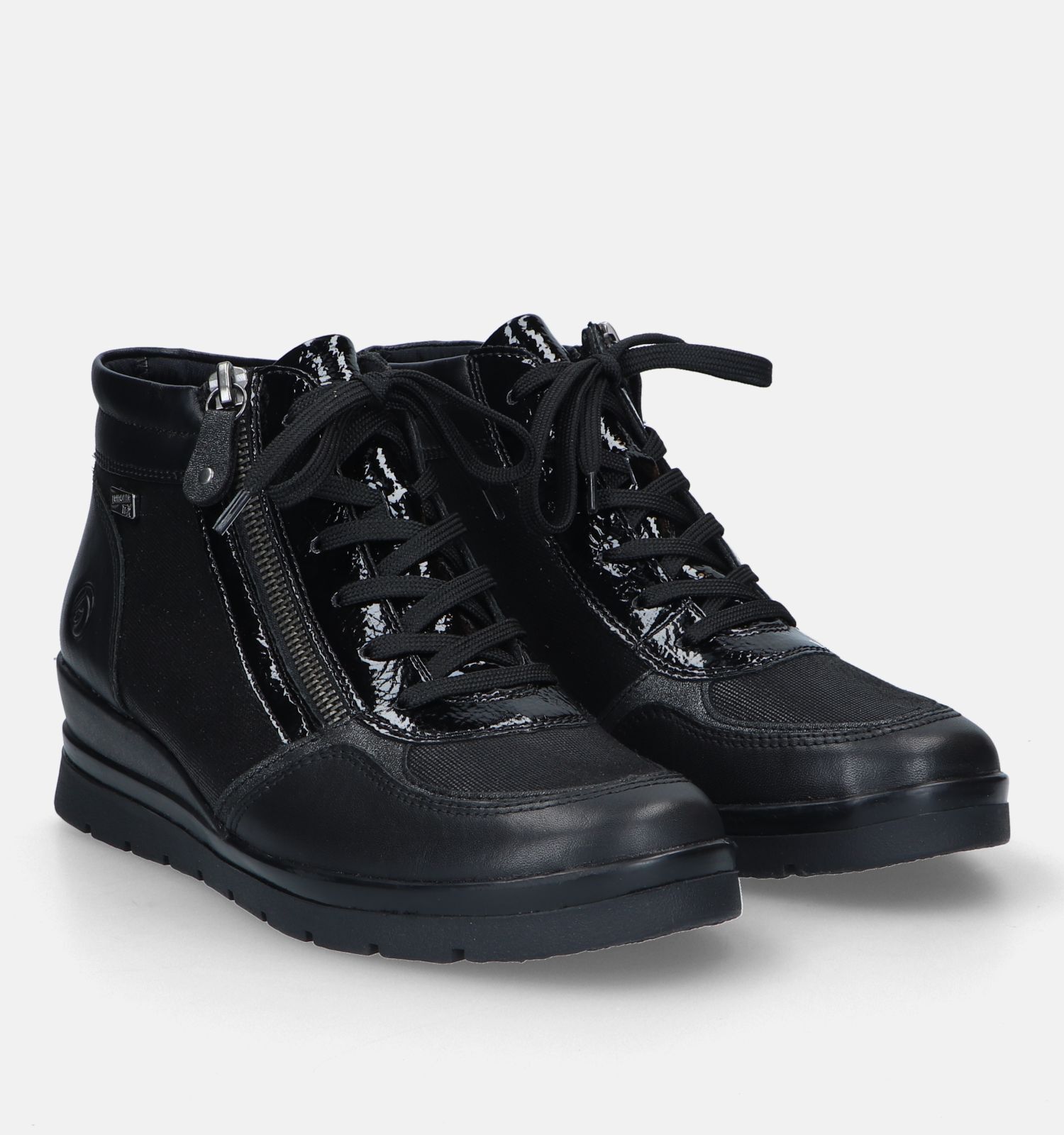 Remonte Zwarte Sneakers met sleehak Dames Sneakers Online op