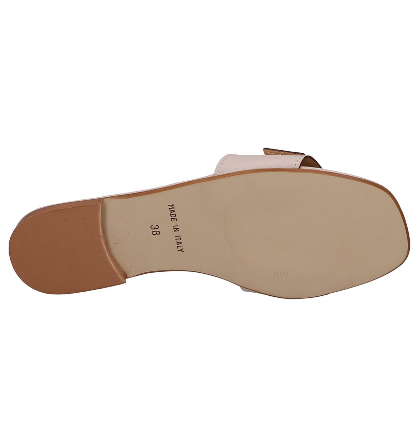 Scapa Nu-pieds plates en Nude en cuir (270295)