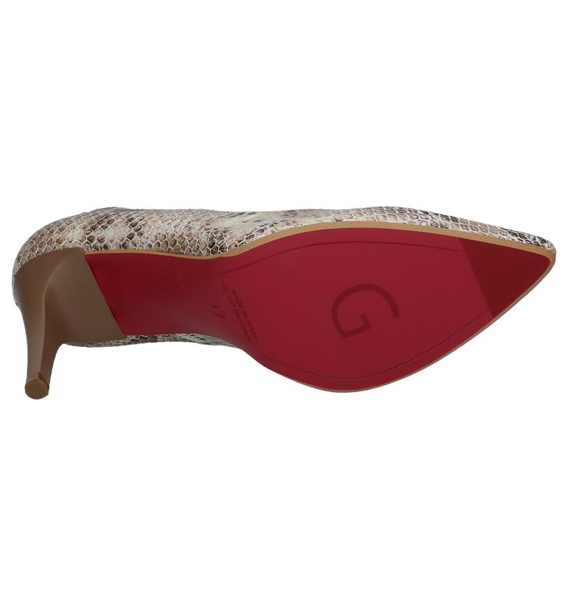 Giulia Beige Pumps met Slangenprint, , pdp