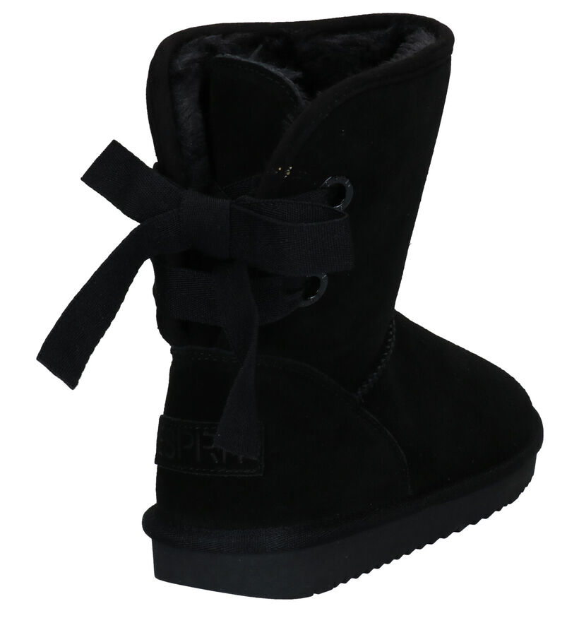 Esprit Luna Bow Bottines en Noir en daim (279761)