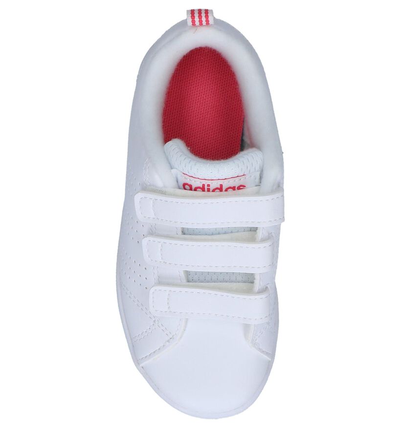 Witte Velcrosneakers adidas VS Advantage Clean in kunstleer (236995)