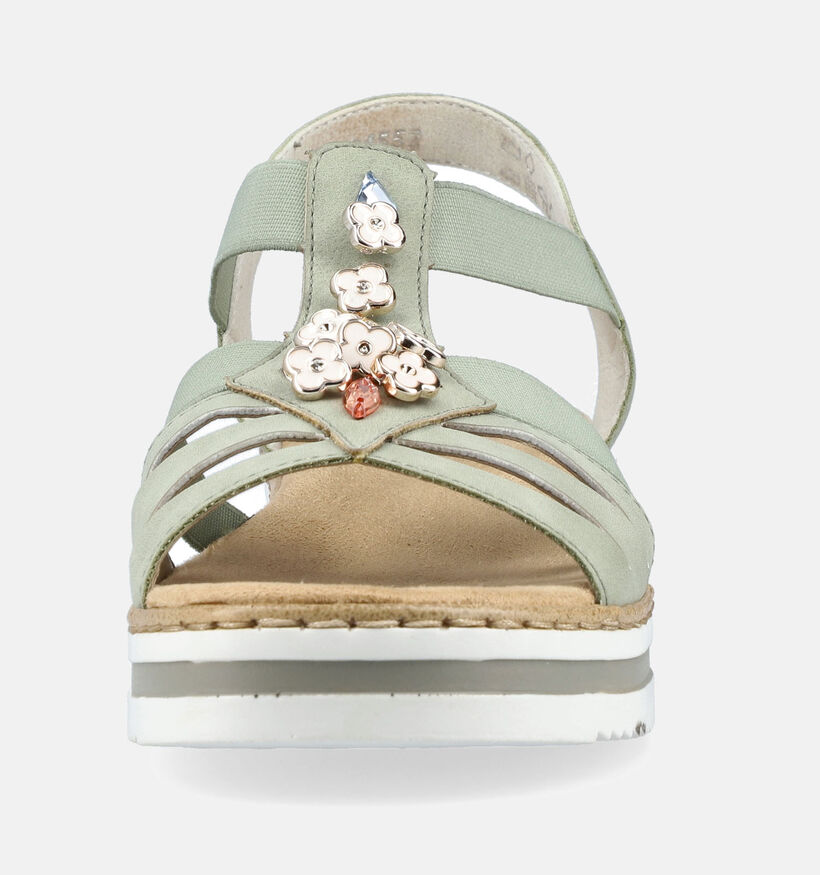 Rieker Groene Sandalen met sleehak voor dames (354924)