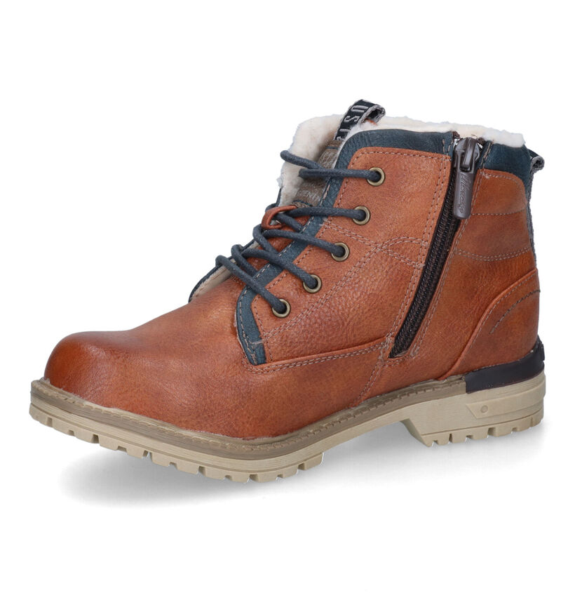 Mustang Bottines robustes en Cognac pour garçons (313980)