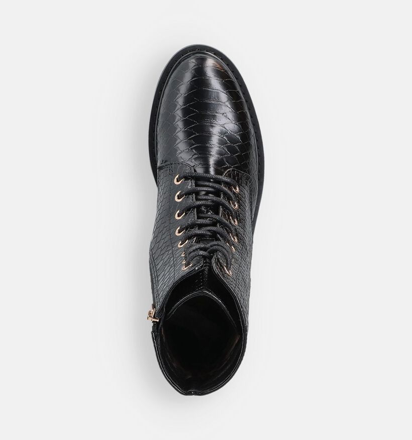 Posh by Poelman Snake Boots à lacets en Noir pour femmes (364186)