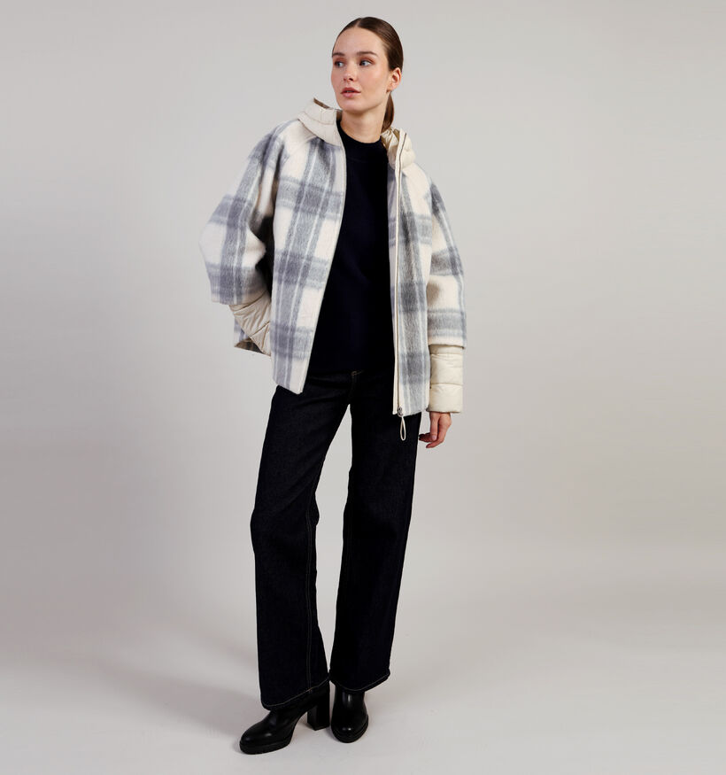 comma casual identity Beige/Blauwe Jas voor dames (364473)