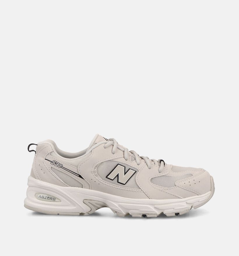 New Balance 530 Baskets basses en Ecru pour filles (375137) - pour semelles orthop&eacute;diques