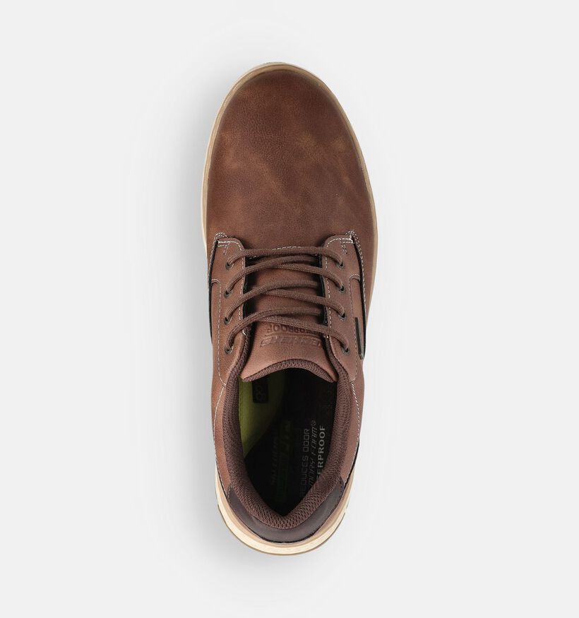 Skechers Garlan Pryor Chaussures plates en Cognac pour hommes (362172)