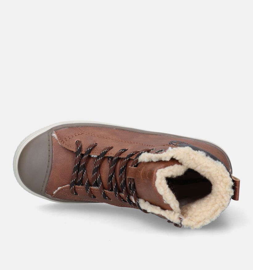 Lifestyle Chaussures hautes en Cognac pour garçons (332050) - pour semelles orthopédiques