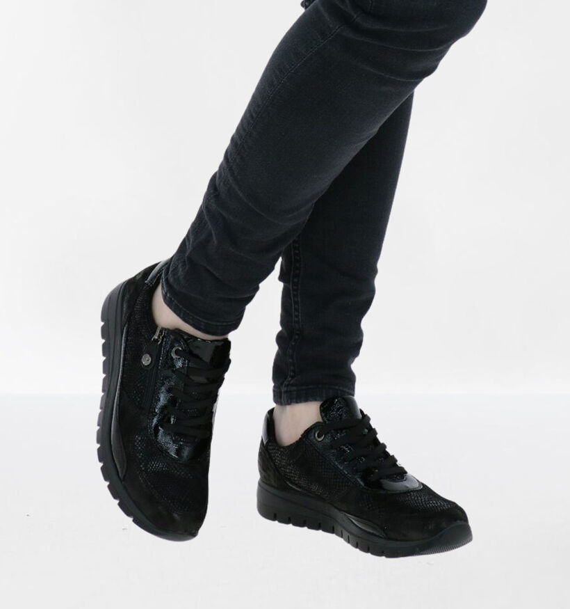 Hush Puppies Itou Zwarte Veterschoenen in lak (292697)