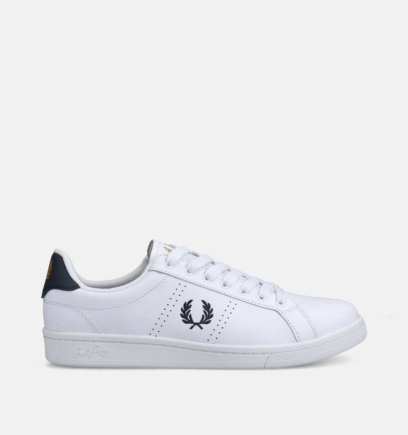 Fred Perry Chaussures &agrave; lacets en Blanc/Bleu pour hommes (365706) - pour semelles orthop&eacute;diques