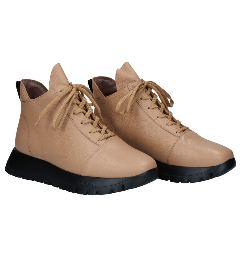 Wonders Naturel Hoge Veterschoenen in leer (298916)
