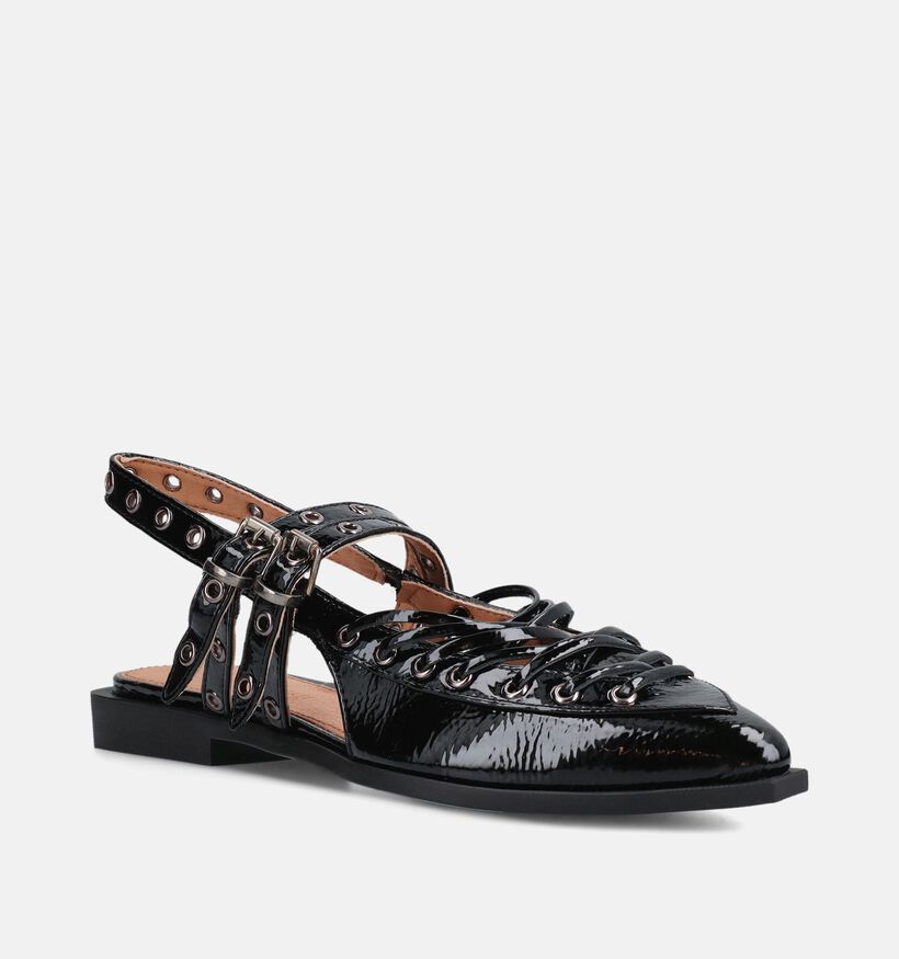 Steve Madden Galanti Patent Ballerines slingback en Noir pour femmes (372085)