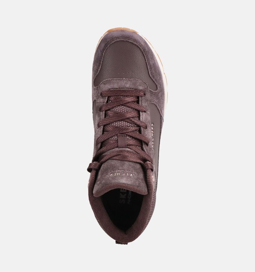 Skechers Uno Stacre Shine Baskets montantes en Marron pour femmes (376923) - pour semelles orthop&eacute;diques
