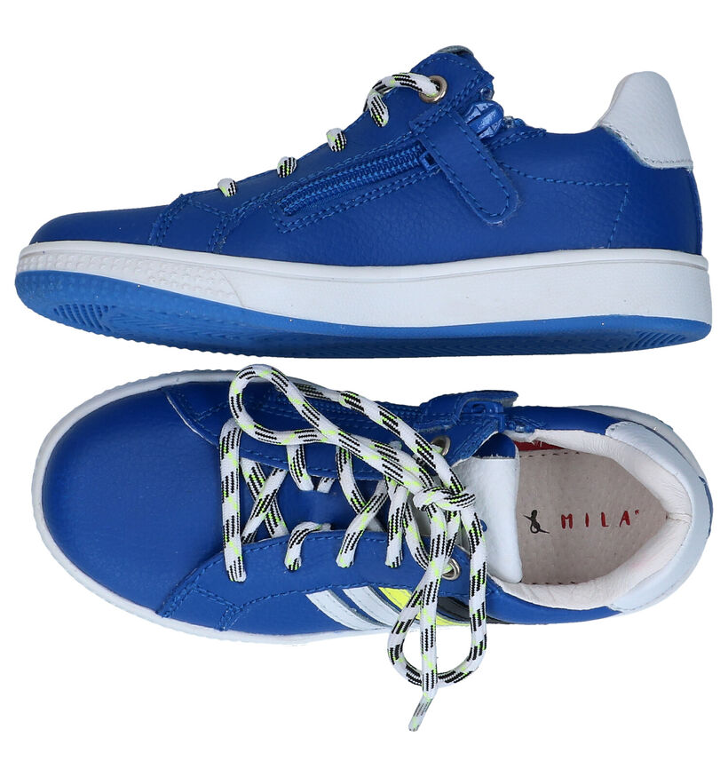 Milo & Mila Blauwe Rits-veterschoenen voor jongens (289360) - geschikt voor steunzolen