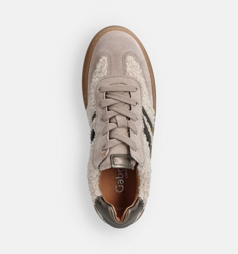 Gabor Donkerbeige Teddy Sneakers voor dames (360303) - geschikt voor steunzolen