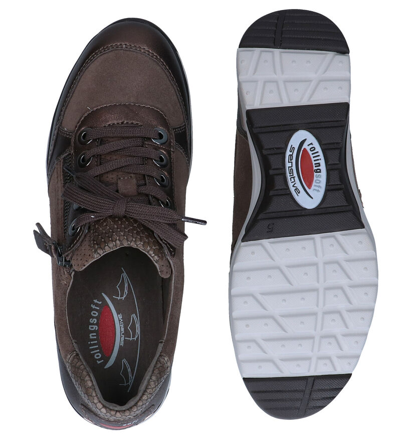 Gabor Rollingsoft Taupe Veterschoenen in leer (277859)