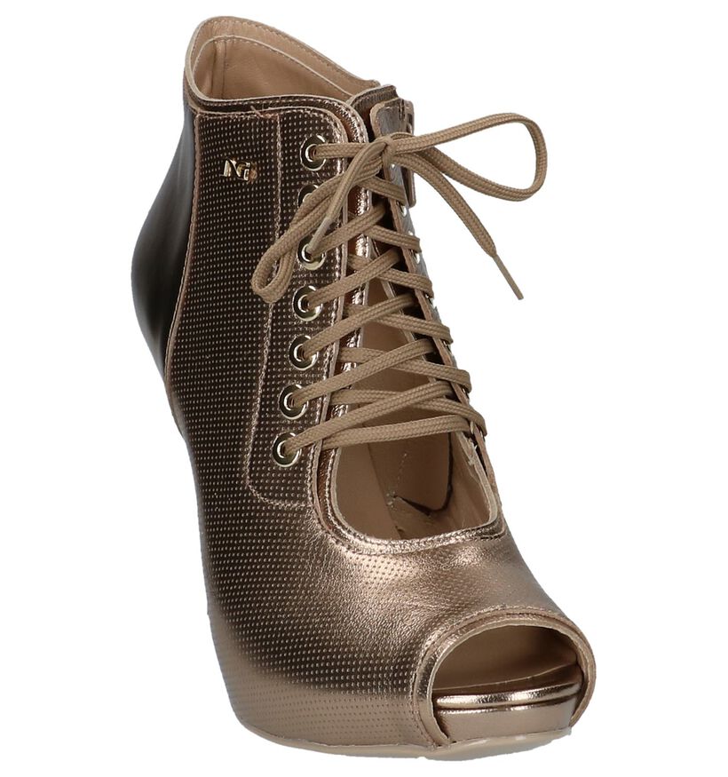 Gouden NeroGiardini Pumps Rits/Veter met Open Teen, , pdp