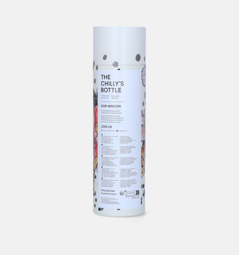 Chilly’s x Tropical Cheetah jungle Witte Drinkfles 500ml voor dames, meisjes (348994)