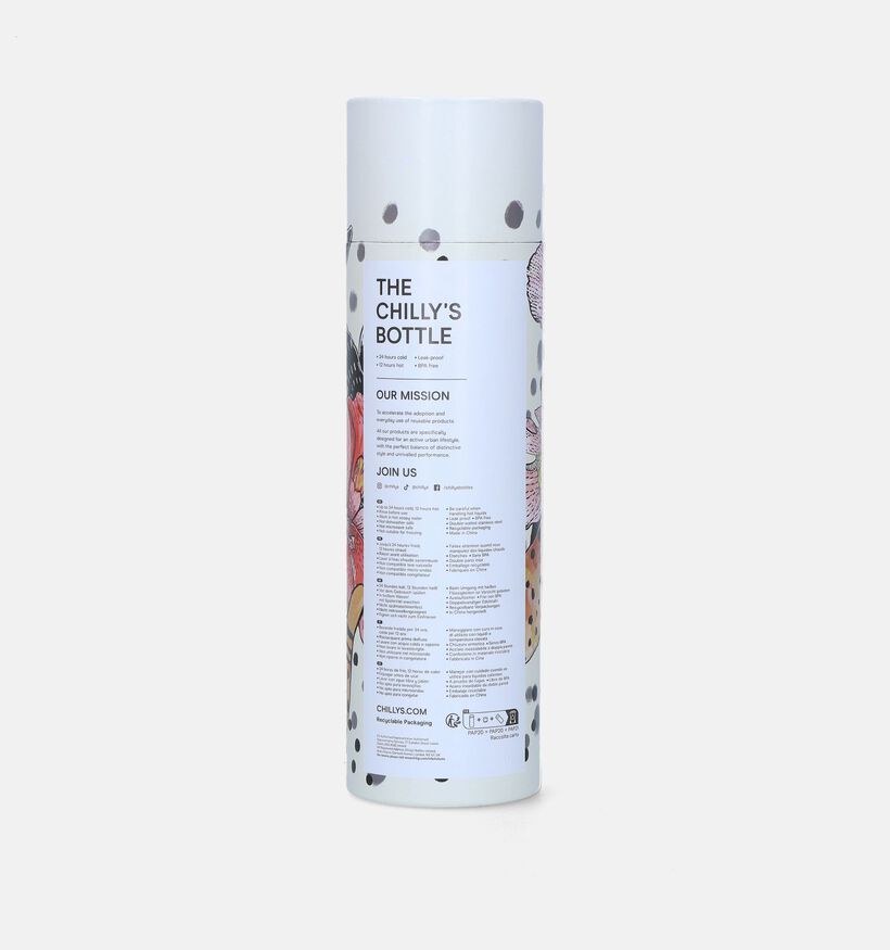 Chilly&rsquo;s x Tropical Cheetah jungle Witte Drinkfles 500ml voor meisjes, dames (348994)