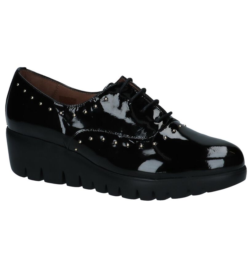 Wonders Chaussures à lacets en Noir en cuir (232038)