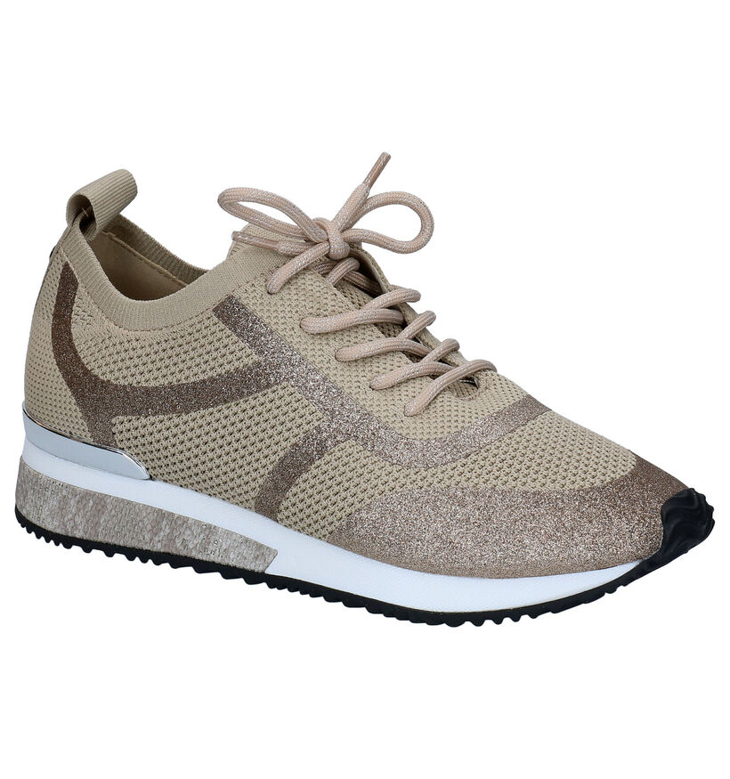 La Strada Baskets casual en Beige foncé en textile (289555)