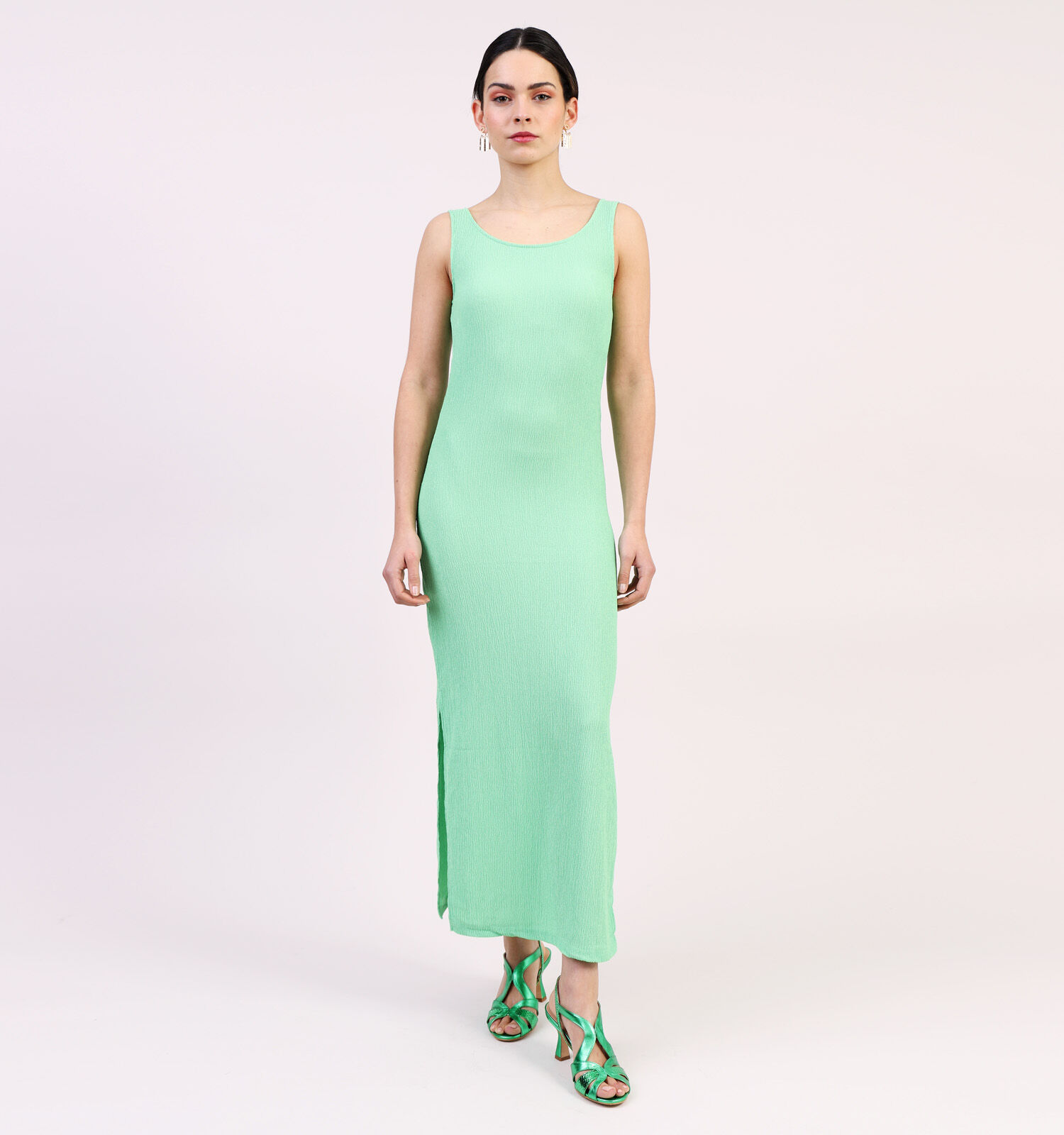 Pieces Luna Groene Maxi Jurk Dames Kleedjes Online op TORFS.BE
