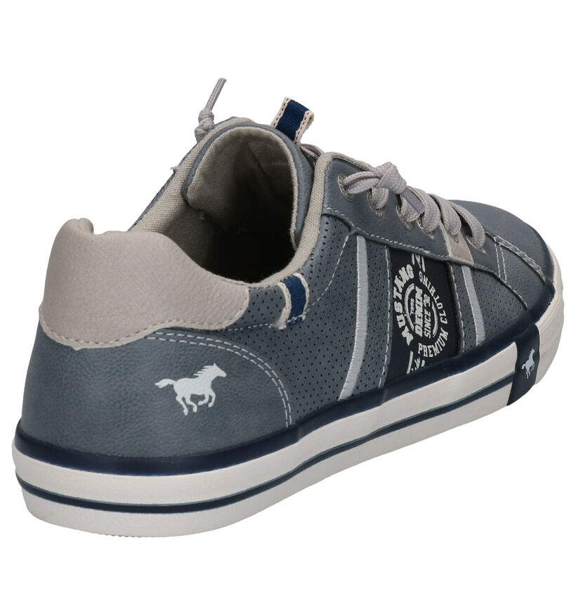 Mustang Blauwe Veterschoenen in kunstleer (285971)