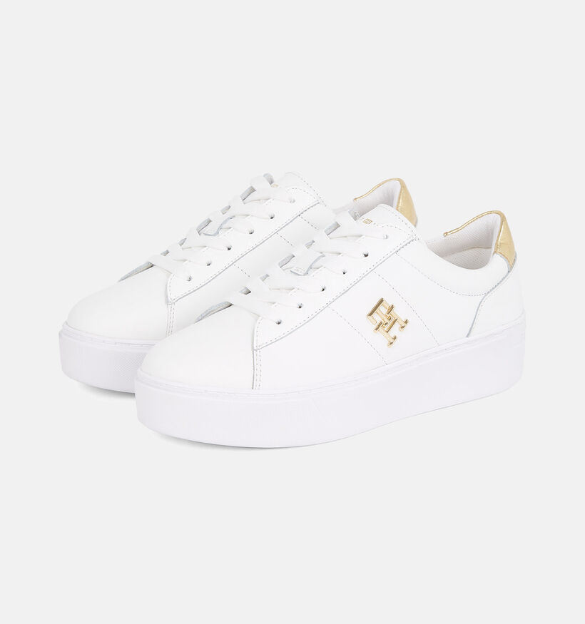 Tommy Hilfiger Platform Court Baskets casual en Blanc pour femmes (352618)