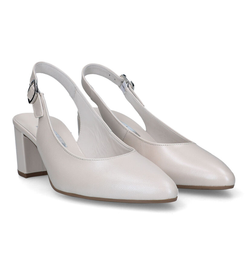 Gabor Beige parelmoer Pumps met open hiel voor dames (323202)