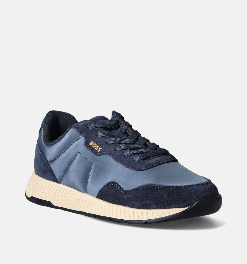 BOSS Titanium Runn Blauwe Veterschoenen voor heren (349953) - geschikt voor steunzolen