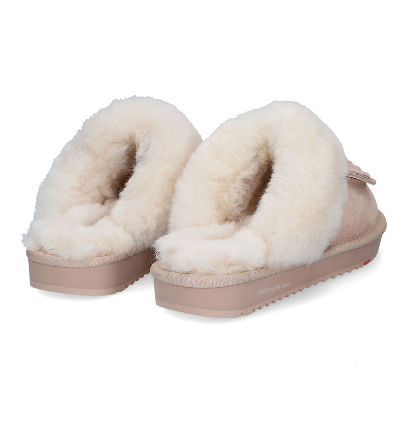 Nathan-Baume Pantoufles ouvertes en Beige clair en daim (315985)