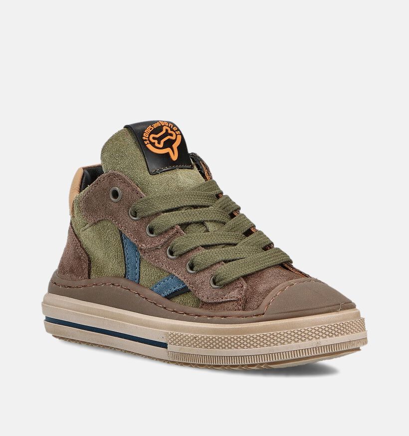 STONES and BONES Loxed Chaussures hautes en Marron/Vert pour garçons (362000) - pour semelles orthopédiques