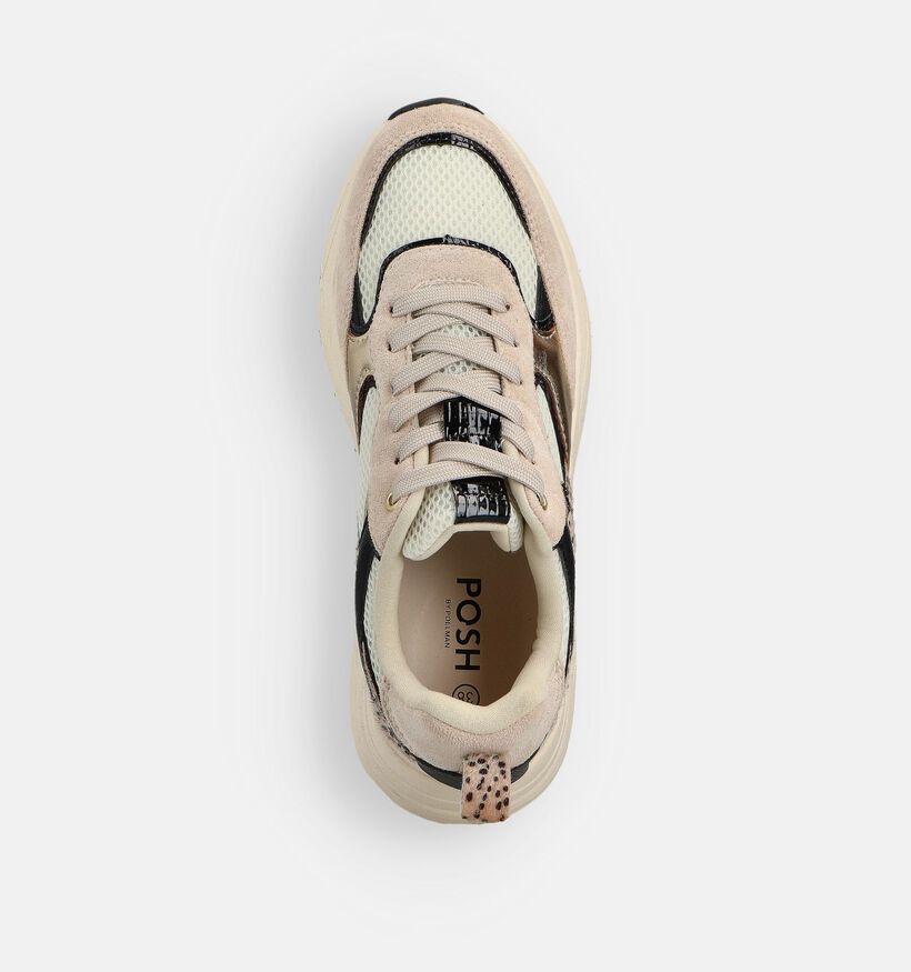 Posh by Poelman Beige Sneakers voor dames (361273) - geschikt voor steunzolen