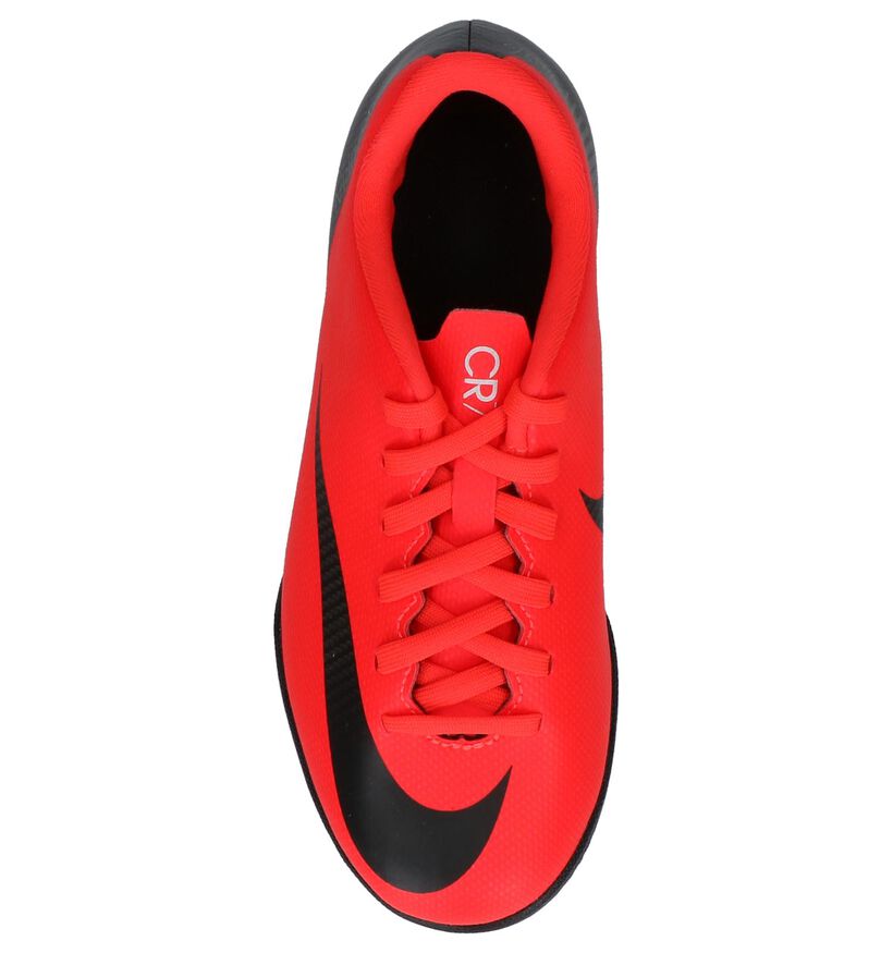 Fluo Rode Nike JR Vaporx Zaalvoelbalschoenen in stof (235579)