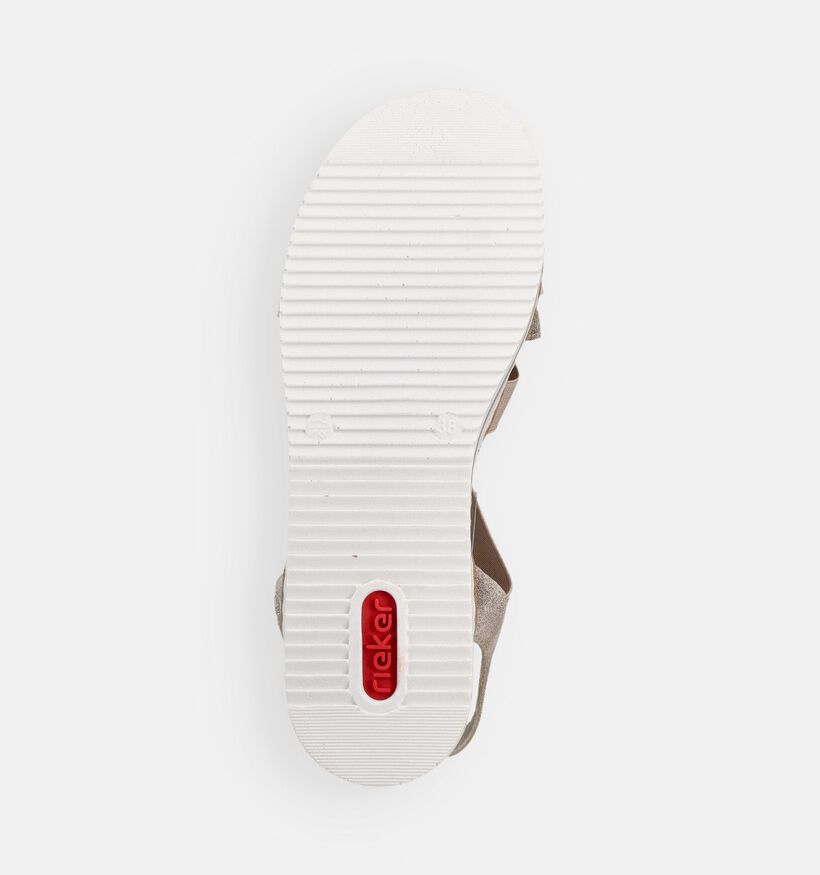 Rieker Gouden Sandalen op sleehak voor dames (370379)
