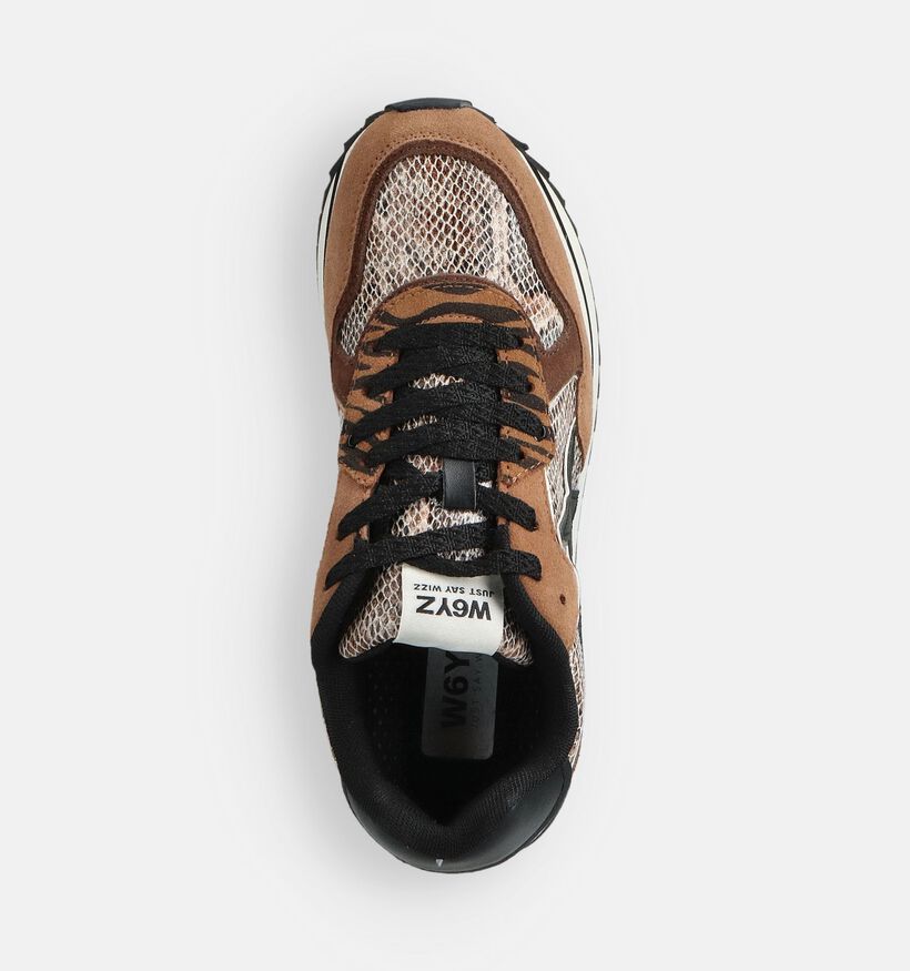 W6YZ Deva Bruine/Zwarte Platformsneakers voor dames (364048) - geschikt voor steunzolen