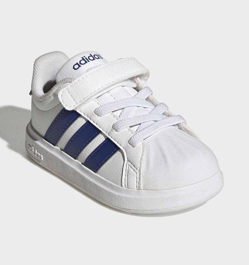 adidas Streettalk Witte/Donkerblauwe Sneakers voor jongens (380611) - geschikt voor steunzolen