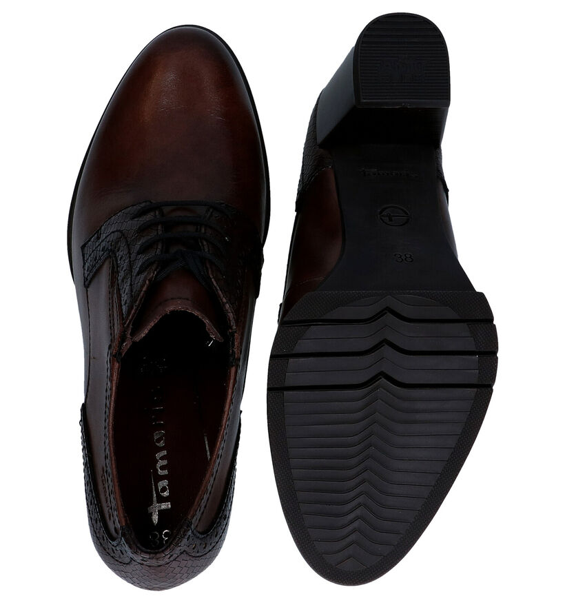 Tamaris TOUCH it Bruine Enkelpumps in leer (280739)