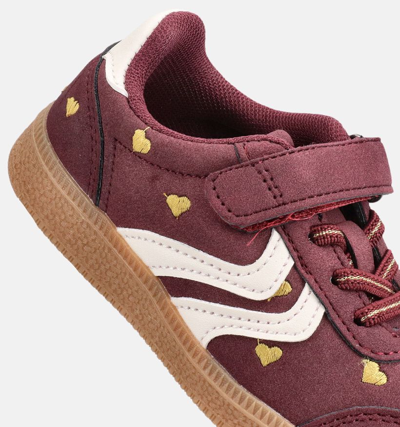 Milo & Mila Bordeaux Sneakers met Hartjes voor meisjes (378970)