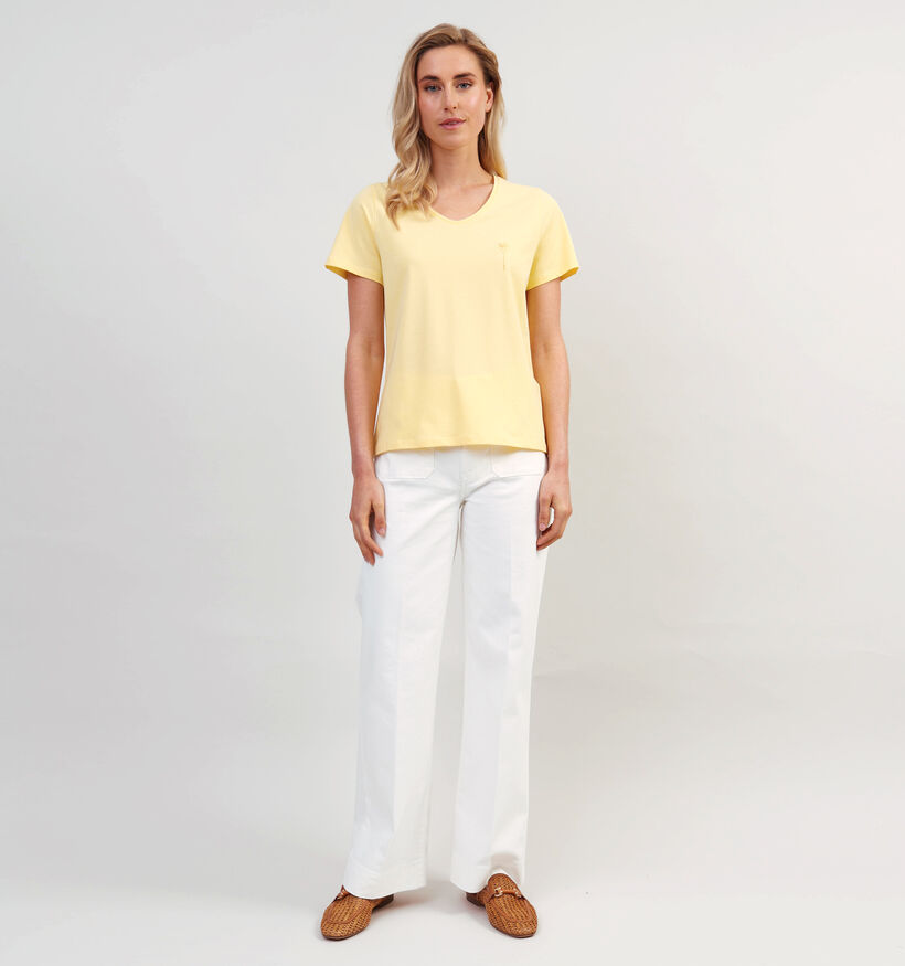 Pieces Miu Geel Basic T-shirt voor dames (357384)