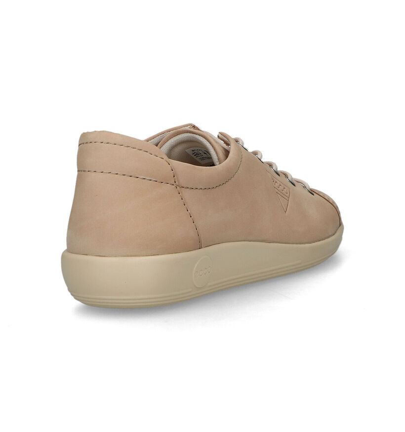 ECCO Soft 2.0 Beige Veterschoenen voor dames (321141) - geschikt voor steunzolen
