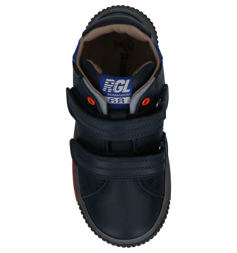 Romagnoli Donker Blauwe Boots met Velcro in leer (230188)
