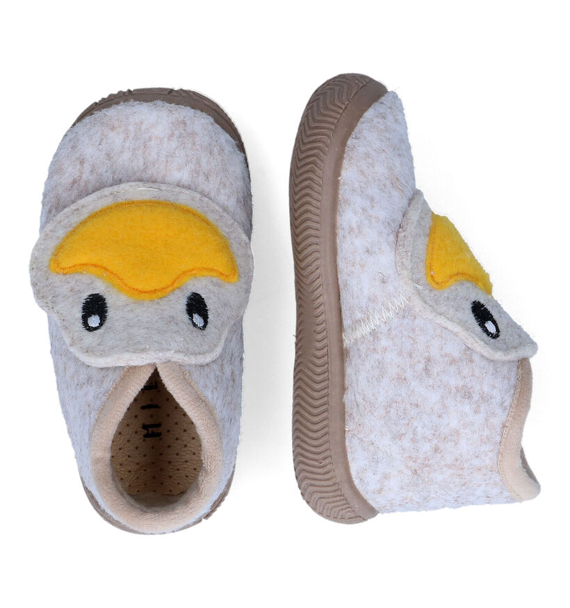 Milo & Mila Pantoufles pour bébé en Beige pour garçons (332428) - pour semelles orthopédiques