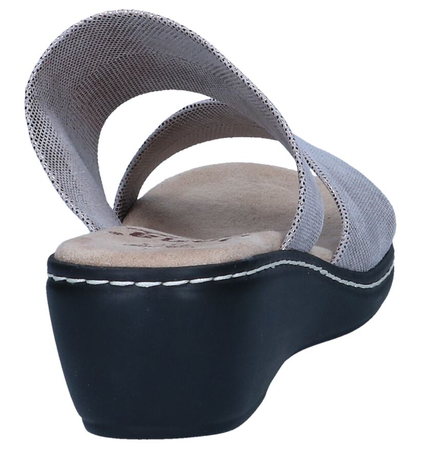 Zilveren Slippers Jana in leer (242479)