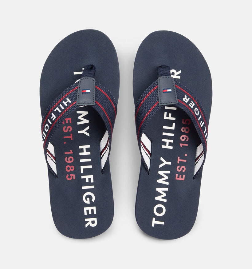 Tommy Hilfiger Sporty Tongs en Bleu fonc&eacute; pour hommes (368619)