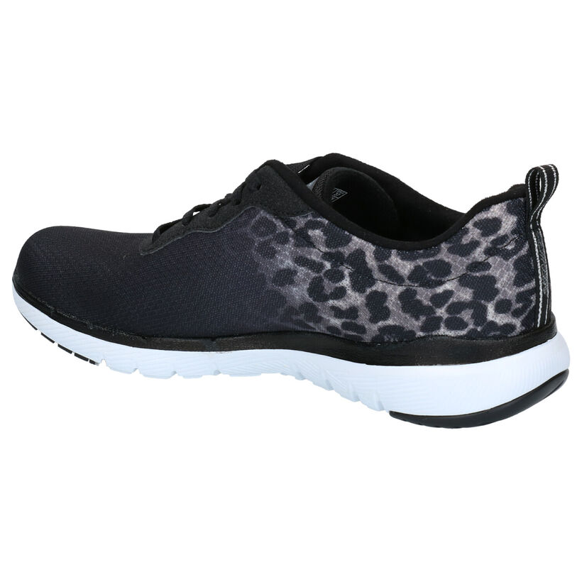 Skechers Flex Appeal Baskets en Noir en textile (264477)