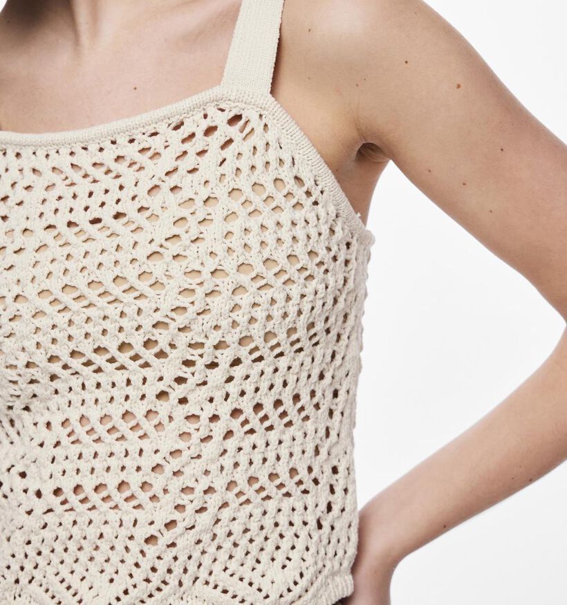 Pieces Aia Débardeur crocheté en Beige pour femmes (342003)